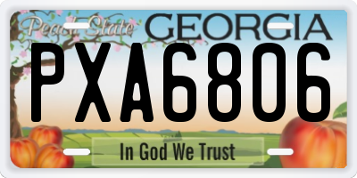 GA license plate PXA6806