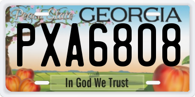 GA license plate PXA6808