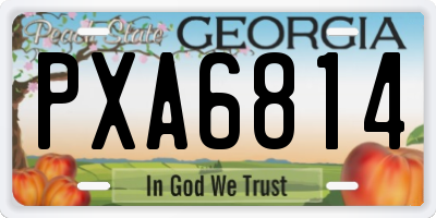 GA license plate PXA6814