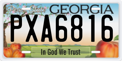 GA license plate PXA6816