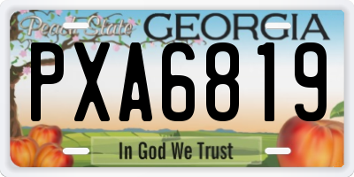 GA license plate PXA6819