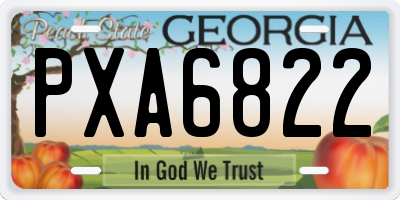 GA license plate PXA6822