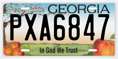 GA license plate PXA6847