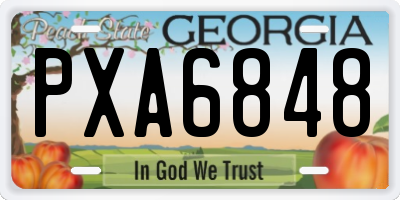 GA license plate PXA6848
