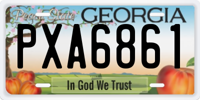 GA license plate PXA6861
