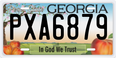 GA license plate PXA6879