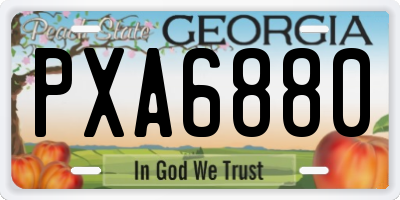 GA license plate PXA6880