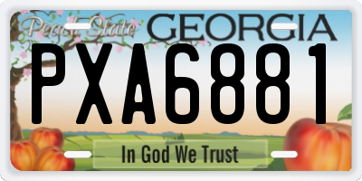 GA license plate PXA6881