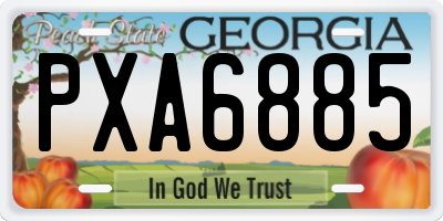 GA license plate PXA6885