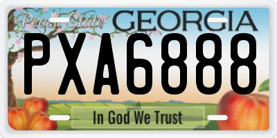 GA license plate PXA6888