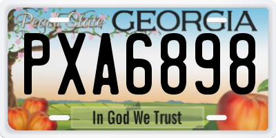 GA license plate PXA6898