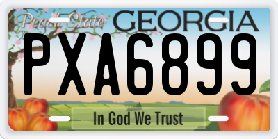 GA license plate PXA6899