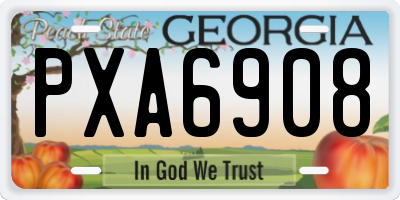 GA license plate PXA6908