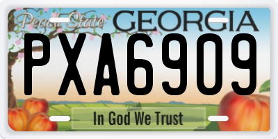 GA license plate PXA6909