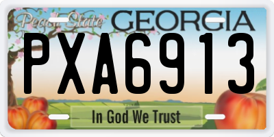 GA license plate PXA6913
