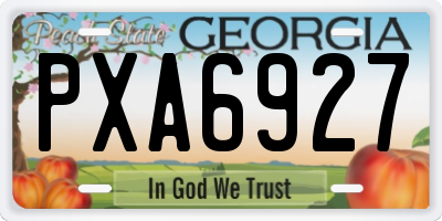 GA license plate PXA6927