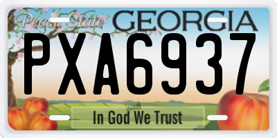 GA license plate PXA6937