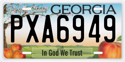 GA license plate PXA6949