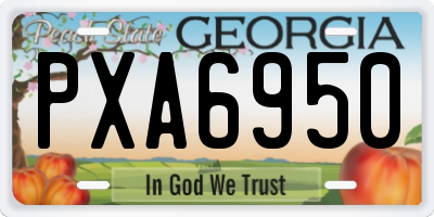 GA license plate PXA6950