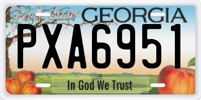 GA license plate PXA6951