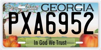 GA license plate PXA6952