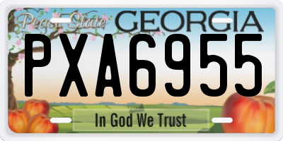 GA license plate PXA6955