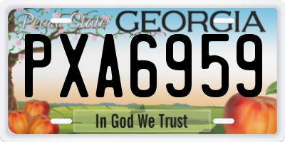 GA license plate PXA6959