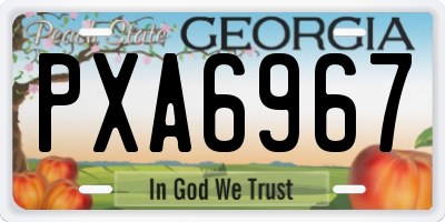 GA license plate PXA6967