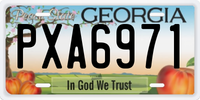 GA license plate PXA6971