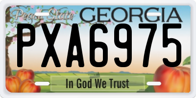 GA license plate PXA6975