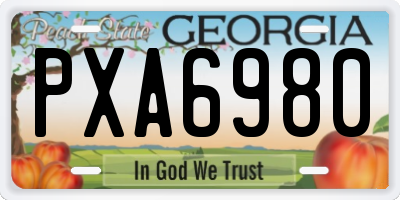 GA license plate PXA6980