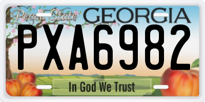 GA license plate PXA6982