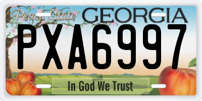 GA license plate PXA6997