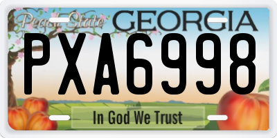 GA license plate PXA6998