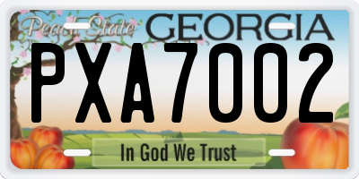 GA license plate PXA7002