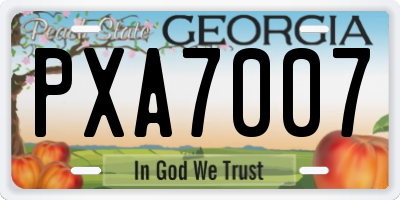 GA license plate PXA7007