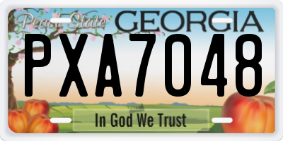 GA license plate PXA7048