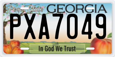 GA license plate PXA7049