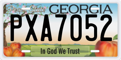 GA license plate PXA7052