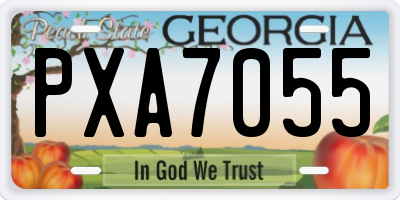 GA license plate PXA7055
