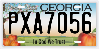 GA license plate PXA7056