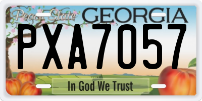 GA license plate PXA7057