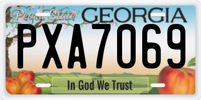 GA license plate PXA7069