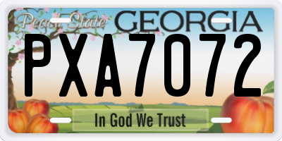 GA license plate PXA7072