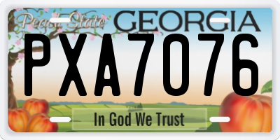 GA license plate PXA7076