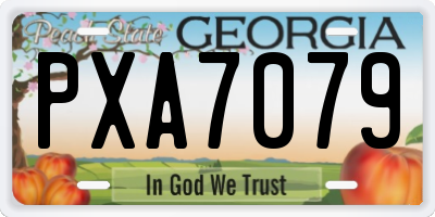 GA license plate PXA7079