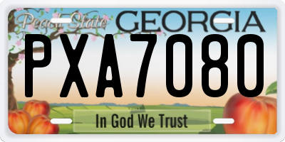 GA license plate PXA7080