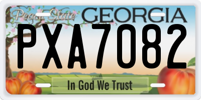 GA license plate PXA7082