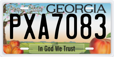 GA license plate PXA7083