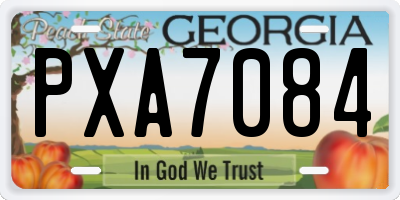 GA license plate PXA7084
